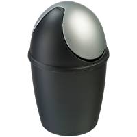 Affaldsspand, 1,5 l, sort, plast, 1.5 l, vippelåg i sølvfarve *Denne vare tages ikke retur*