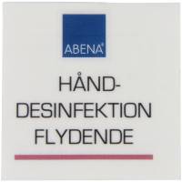 Label til dispenser, 4x4cm, rød, flydende hånddesinfektion