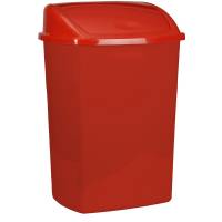 Affaldsspand, 27,2x35,2x48cm, 26 l, rød, plast, med sving låg, til kildesortering, forberedt til vægmontering