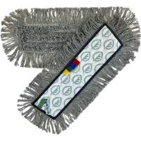 Tør-, fugt- og vådmoppe, ABENA Puri-Line All-round, grå, mikrofiber, 40 cm, med velcro, 79% genanvendt