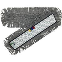 Tør-, fugt- og vådmoppe, ABENA Puri-Line All-round, grå, mikrofiber, 60 cm, med velcro, 79% genanvendt