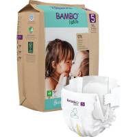B&oslash;rneble, tapeble, milj&oslash;m&aelig;rket, Bambo Nature, 5, papirspose, paper bag, 12-18 kg