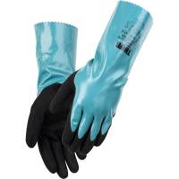 Nitrilhandske, THOR Chemical Grip, XL, sort, nitril, sort p&aring; gr&oslash;n, pudderfri