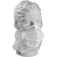 Astronauthue med ansigtsmaske, ABENA, One size, hvid, PP, usteril, engangs