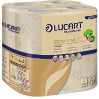 Toiletpapir, Lucart T3 Natural, 2-lags, 27,5m x 9,6cm, Ø10,3cm, natur, 100% genbrugspapir