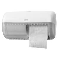 Dispenser, Tork T4, 15,3x28,6x15,8cm, hvid, plast, til 2 ruller toiletpapir *Denne vare tages ikke retur*