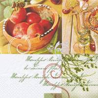 Frokostserviet, 3-lags, 1/4 fold, 33x33cm, flerfarvet, 100% nyfiber, apple season