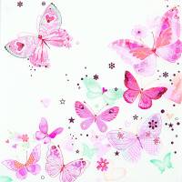 Frokostserviet, 3-lags, 1/4 fold, 33x33cm, flerfarvet, papir, butterfly