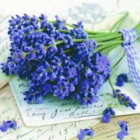 Frokostserviet, 3-lags, 1/4 fold, 33x33cm, flerfarvet, 100% nyfiber, lavendel