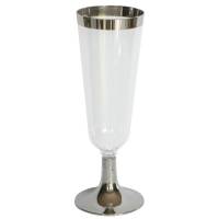 Champagneglas, Duni Celebration, Ø54mm, 15 cl, klar, PS, med metal kant, på fod *Denne vare tages ikke retur*
