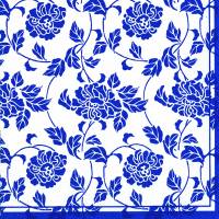 Kaffeserviet, Bloom, 3-lags, 1/4 fold, 25x25cm, flerfarvet, 100% nyfiber