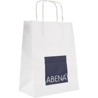 Bærepose, ABENA, 23x30x8cm, hvid, papir, med hank *Denne vare tages ikke retur*