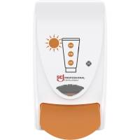 Dispenser, SCJ Professional Sun Protect, 1000 ml, hvid, plast, manuel, med orange knap,1,0 ml pr. dosering *Denne vare tages ikke retur*