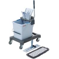 Starts&aelig;t, Vileda UltraSpeed Pro, 25 l, gr&aring;, polyester/pulverlakeret st&aring;l/PP/st&aring;l, 40 cm, med h&aring;ndpresse