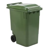 Affaldscontainer, grøn, plast, 360 l, UV-resistent, til tungt affald og udendørs *Denne vare tages ikke retur*
