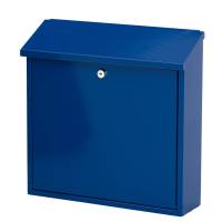 Postkasse, Malagan, 11,5x37x37cm, blå *Denne vare tages ikke retur*