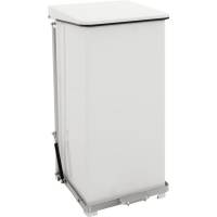 Pedalspand, V-Part, hvid, pulverlakeret st&aring;l, 90 l, s&aelig;kkeholder, soft close, ildd&aelig;mpende, fingeraftryksfri