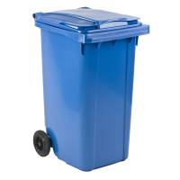 Affaldscontainer, blå, plast, 240 l, UV-resistent, til tungt affald og udendørs *Denne vare tages ikke retur*