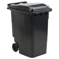 Affaldscontainer, grå, plast, 360 l, UV-resistent, til tungt affald og udendørs *Denne vare tages ikke retur*