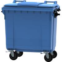 Affaldscontainer, blå, plast, 770 l, UV-resistent, til tungt affald og udendørs *Denne vare tages ikke retur*