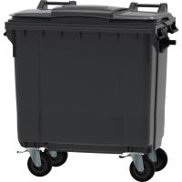 Affaldscontainer, grå, plast, 770 l, UV-resistent, til tungt affald og udendørs *Denne vare tages ikke retur*