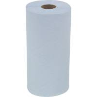 Håndklæderulle, Kimberly-Clark Wypall L10, 1-lags, Mini, 75,9m x 24cm, Ø12,1cm, blå, 100% genbrugspapir, med spiralhylse