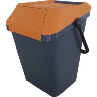 Affaldsspand , EasyMax, 45 l, grå, plast, 45 l, med orange låg, stabelbar