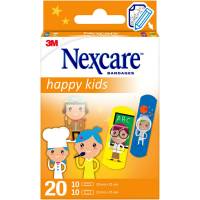Børneplaster, Nexcare Happy Kids, 2 størrelser, assorteret, hypoallergent