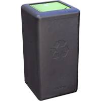 Affaldsspand, BrickBin, 65 l, sort, HDPE, 65 l, sort/grøn, med sækkeholder og låg *Denne vare tages ikke retur*
