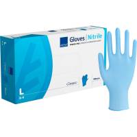 Unders&oslash;gelseshandske, ABENA Classic, L, bl&aring;, nitril, pudderfri