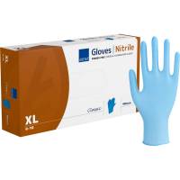 Unders&oslash;gelseshandske, ABENA Classic, XL, bl&aring;, nitril, pudderfri