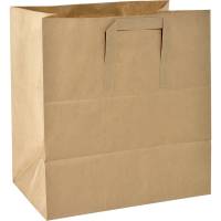 Bærepose, Duni, 32x21x34cm, brun, papir, med hank, med foldbar top *Denne vare tages ikke retur*