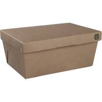 Take away boks, Natural Ware NeverLeak, 17x11,5x7,2cm, brun, kraft, 1-rums, 1100 ml *Denne vare tages ikke retur*