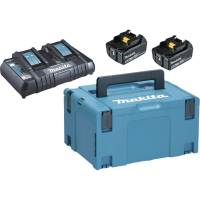 Batteripakke, Makita LXT, 18V, 395x295x215mm, blå, 2x 5,0Ah, dobbelt lynlader