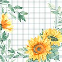 Middagsserviet, Dunisoft, Sunflower Day, 1/4 fold, 40x40cm, hvid *Denne vare tages ikke retur*