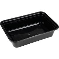 Takeaway bakke, ABENA Cater-Line, 14x11,5x4cm, 350 ml, 400 ml, sort, PP, 1-rums, til flergangsbrug