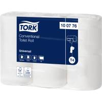 Toiletpapir, Tork T4 Universal, 1-lags, 50,4m x 9,9cm, Ø10,4cm, natur, 100% genbrugspapir