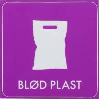 Piktogram, 18x18cm, lilla, folie, til bl&oslash;d plast, selvkl&aelig;bende