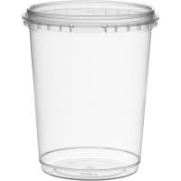 Condi b&oslash;tte, Combi, 14,3cm, &Oslash;120mm, 1025 ml, klar, PP, 1-rums, med l&aring;g