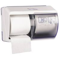 Dispenser, ABENA, 17,5x25,5x17,5cm, hvid, plast, til 2 ruller toiletpapir
