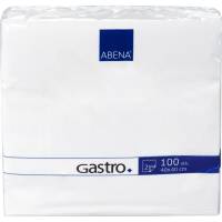 Middagsserviet, ABENA Gastro, 2-lags, 1/4 fold, 40x40cm, hvid, nyfiber