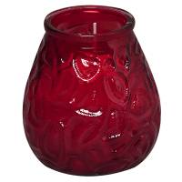Lysbowle, Bolsius, 10,5cm, Ø9,5cm, rød, 70 timer, glas/paraffin, i glasbowle