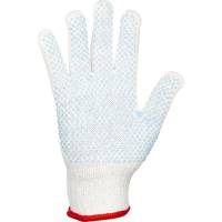Tekstil handske, ABENA, 7, hvid, bomuld/polyester/PVC, med knopper
