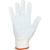 Tekstil handske, ABENA, 8, hvid, bomuld/polyester/PVC, med knopper