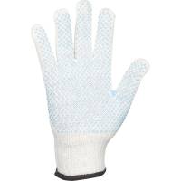 Tekstil handske, ABENA, 11, hvid, bomuld/polyester/PVC, med knopper
