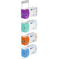 Handskestativ, ABENA Flexi rack, 12,5cm x 260x830mm, sølv, rustfrit stål, til 4 æsker, justerbar