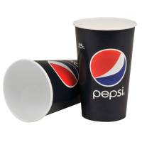 Papbæger, Pepsi, 13,5cm, Ø9cm, 40 cl, 50 cl, blå, pap/PE, 16 oz