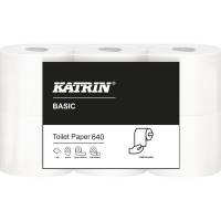 Toiletpapir, Katrin Basic, 1-lags, 80m x 9,7cm, Ø11,8cm, natur, 100% genbrugspapir *Denne vare tages ikke retur*