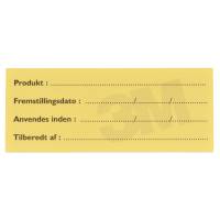 Label, 3M Post-it, 5,5x2,4cm, gul, til mærkning af fødevarer, 50 ark pr. blok