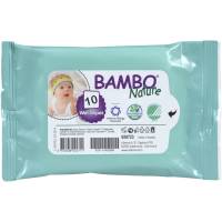 Vådserviet, Bambo Nature, Z-fold, 16x20cm, hvid, med tape opening, 10 stk., engangs